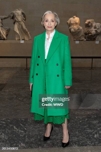 Kristin Scott Thomas at Erdem RTW Fall 2024 as part of London Ready to Wear Fashion Week held at The British Museum on February 17, 2024 in London,...