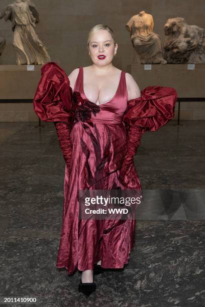 Nicola Coughlan at Erdem RTW Fall 2024 as part of London Ready to Wear Fashion Week held at The British Museum on February 17, 2024 in London,...