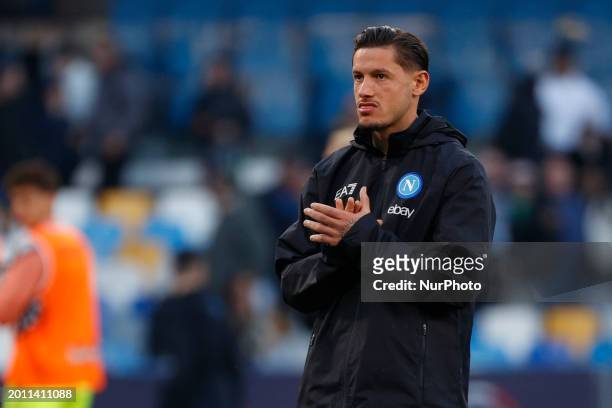 Pasquale Mazzocchi of Napoli is reacting at the end of the Serie A soccer match between SSC Napoli and Genoa FC at Stadio Maradona in Naples, Italy,...