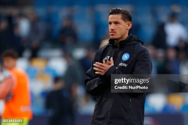 Pasquale Mazzocchi of Napoli is reacting at the end of the Serie A soccer match between SSC Napoli and Genoa FC at Stadio Maradona in Naples, Italy,...