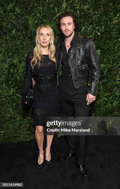 Sam Taylor-Johnson and Aaron Taylor-Johnson attend the Charles Finch & CHANEL 2024 Pre-BAFTA Party on February 17, 2024 in London, England.