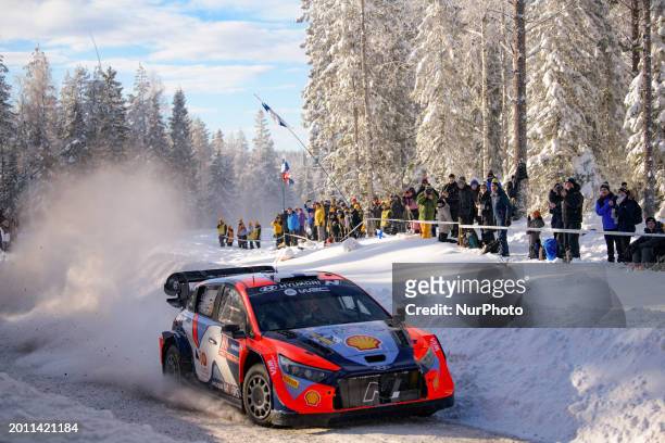 Esapekka Lappi and Janne Ferm of the Hyundai Shell Mobis World Rally Team are facing day two of the race in their Hyundai i20 N Rally1 Hybrid at the...