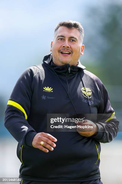Coach Giancarlo Italiano looks on during a Wellington Phoenix A-League Player Signing Announcement & Training Session at NZCIS on February 15, 2024...