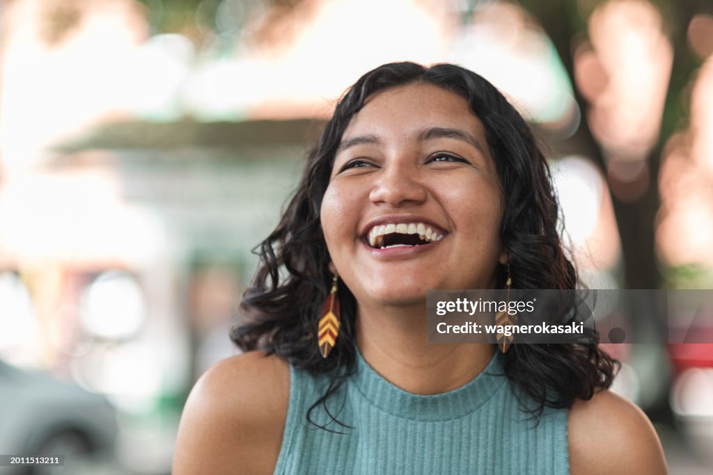 Portrait of young woman smiling