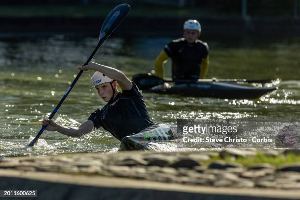 Titouan Castryck of France at training during the Australian 2024 Paris Olympic Games Canoe Slalom Squad Announcement & Training Session at Penrith...