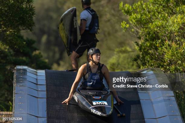 Elena Borghi of Italy at training during the Australian 2024 Paris Olympic Games Canoe Slalom Squad Announcement & Training Session at Penrith...