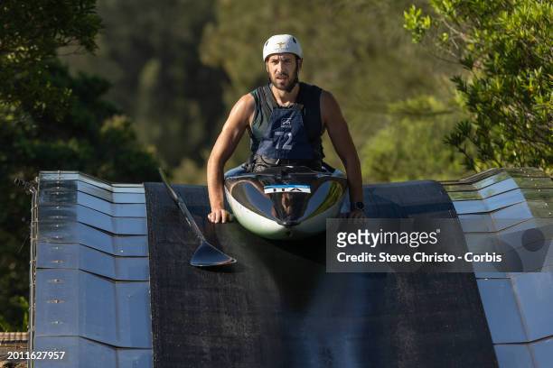 Marcello Beda of Italy at training during the Australian 2024 Paris Olympic Games Canoe Slalom Squad Announcement & Training Session at Penrith...