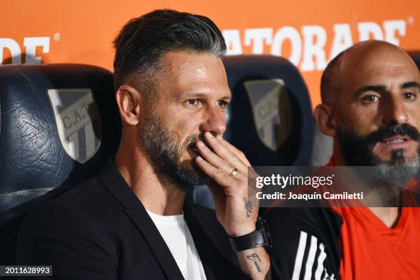 Martín Demichelis of River Plate looks on prior to a Copa de la Liga 2024 Group A match between Atletico Tucuman and River Plate on February 14, 2024...