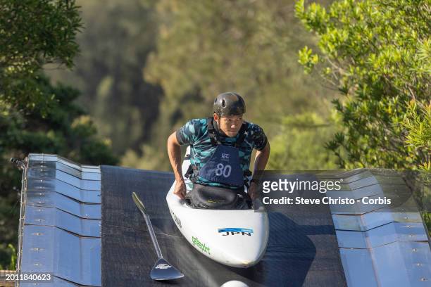 Yuuki Tanaka of Japan at training during the Australian 2024 Paris Olympic Games Canoe Slalom Squad Announcement & Training Session at Penrith...