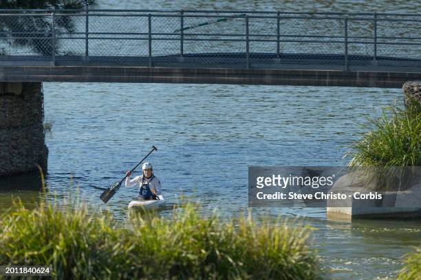 Marta Bertoncelli of Italy at training during the Australian 2024 Paris Olympic Games Canoe Slalom Squad Announcement & Training Session at Penrith...
