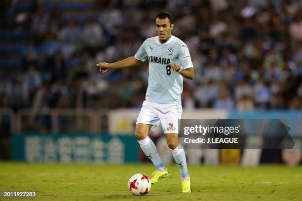 Fozil Musaev of Júbilo Iwata in action during the J.League J1 match between Júbilo Iwata and Omiya Ardija at Yamaha Stadium on September 23, 2017 in...