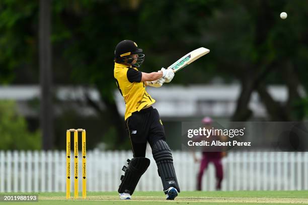 Piepa Cleary of Western Australia bats during the WNCL match between Queensland and Western Australia at Allan Border Field, on February 15 in...