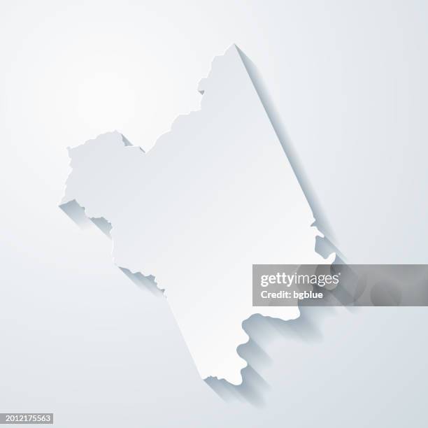 nelson county, virginia. map with paper cut effect on blank background - nelson county virginia stock illustrations