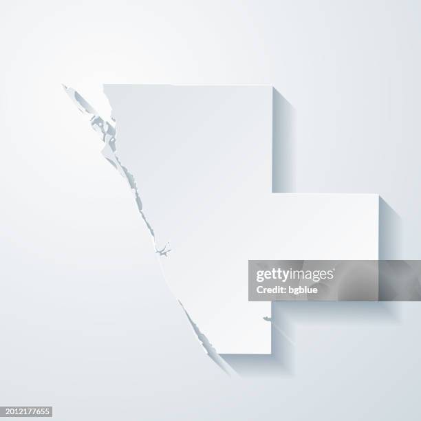 sarasota county, florida. map with paper cut effect on blank background - sarasota stock illustrations