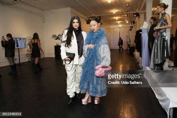 Angelina Cantu and Jess Xu attends the Kate Barton - Presentation - February 2024 New York Fashion Week on February 14, 2024 in New York City.