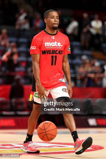 Bryce Cotton of the Wildcats warms up during the round 20 NBL match between Illawarra Hawks and Perth Wildcats at WIN Entertainment Centre, on...