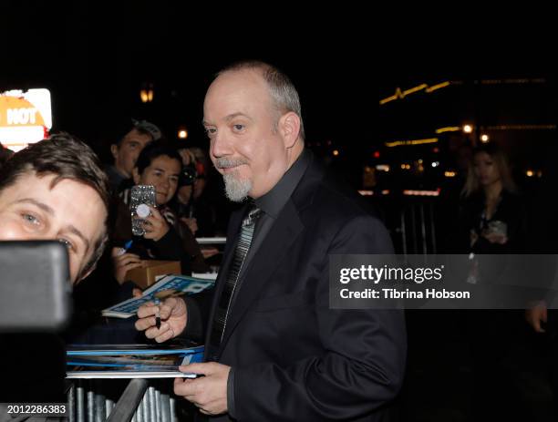 Paul Giamatti signs autographs at the Cinema Vanguard Award ceremony during the 39th Annual Santa Barbara International Film Festival on February 14,...