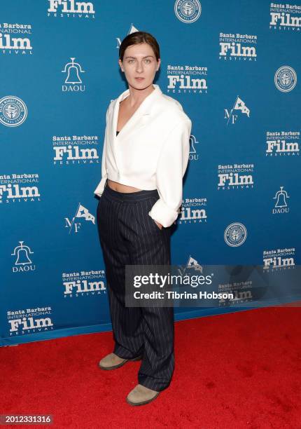 Sylwia Rosak attend the the Cinema Vanguard Award ceremony during the 39th Annual Santa Barbara International Film Festival on February 14, 2024 in...