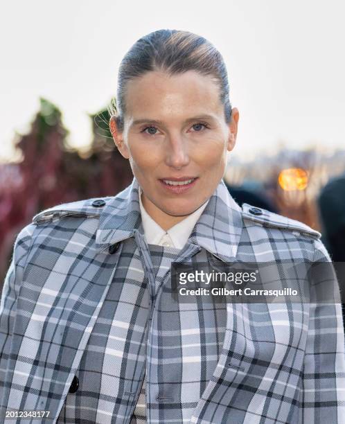 Dree Hemingway is seen arriving to the Thom Browne fashion show during New York Fashion Week at The Shed on February 14, 2024 in New York City.