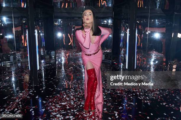 Coco Máxima poses for a photo during a presentation of `El amor no tiene receta´ soap at Televisa San Angel on February 14, 2024 in Mexico City,...