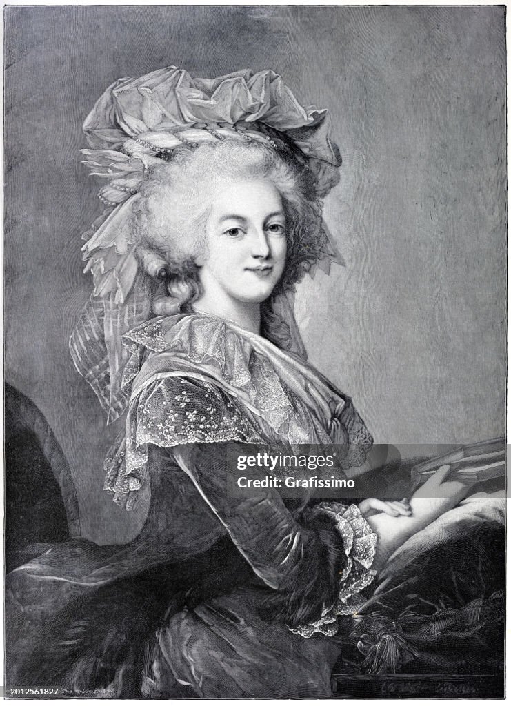 マリー・アントワネットの肖像画、フランス最後の王妃、18世紀の版画