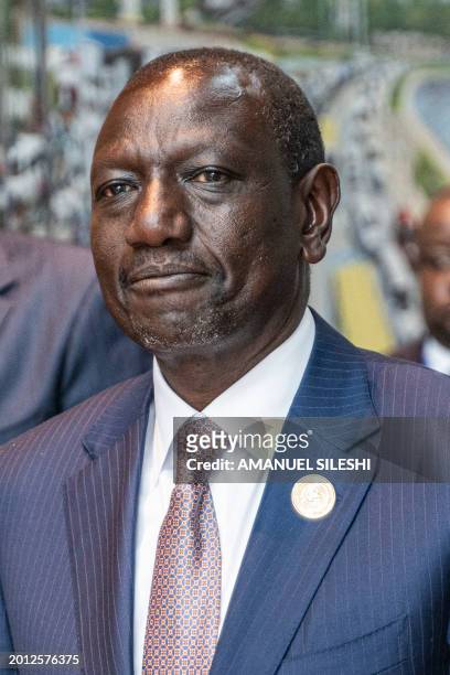 President of Kenya William Ruto arrives to attend the second day of the 37th Ordinary Session of the Assembly of the African Union in Addis Ababa on...