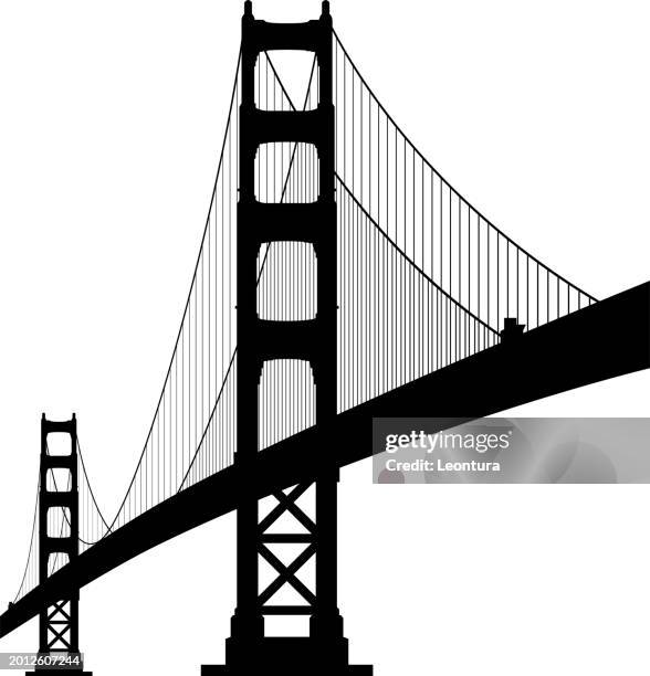 illustrazioni stock, clip art, cartoni animati e icone di tendenza di golden gate bridge, san francisco - golden gate