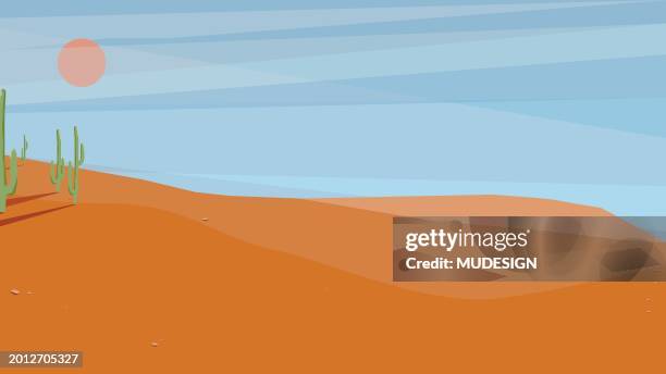 desert landscape - cactus landscape stock illustrations