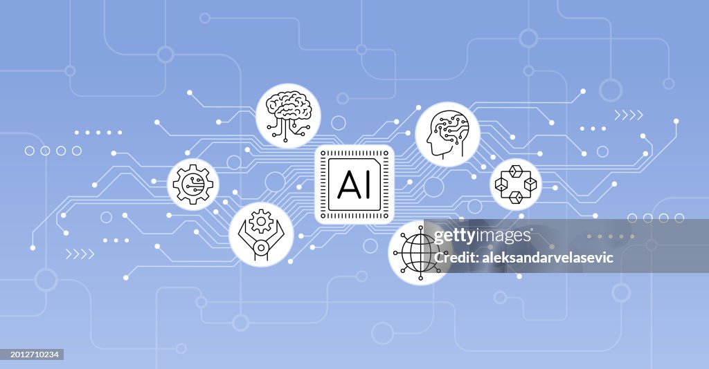 Artificial Intelligence Concept with Icons