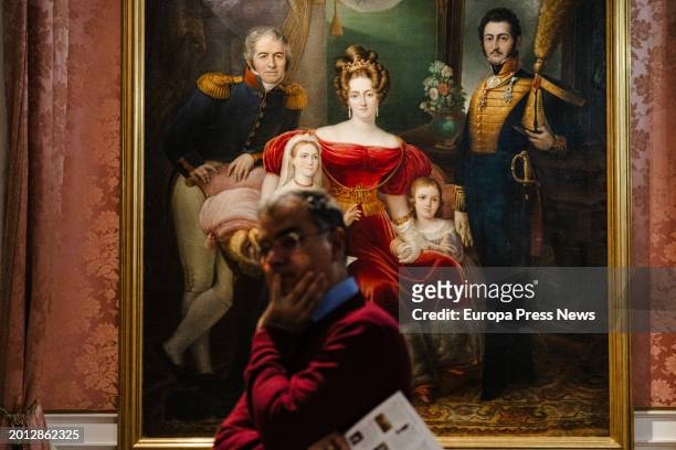 Person looks at one of the works on display at the Museo del Romanticismo on February 15, 2024 in Madrid, Spain. The Museo del Romanticismo is a...