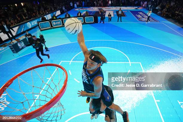 Mac McClung of the Osceola Magic dunks the ball during the AT&T Slam Dunk Contest as part of State Farm All-Star Saturday Night on Saturday, February...