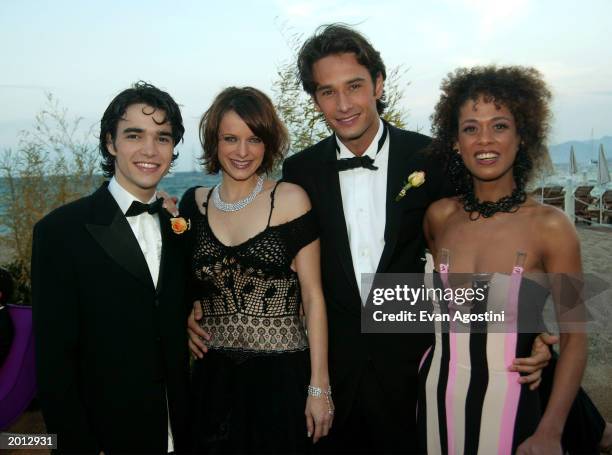 Actor Caio Blat, actress Maria Luisa Mendonca, actor Rodrigo Santoro and actress Aida Leiner pose for a photo at the Sony Picture Classics dinner...