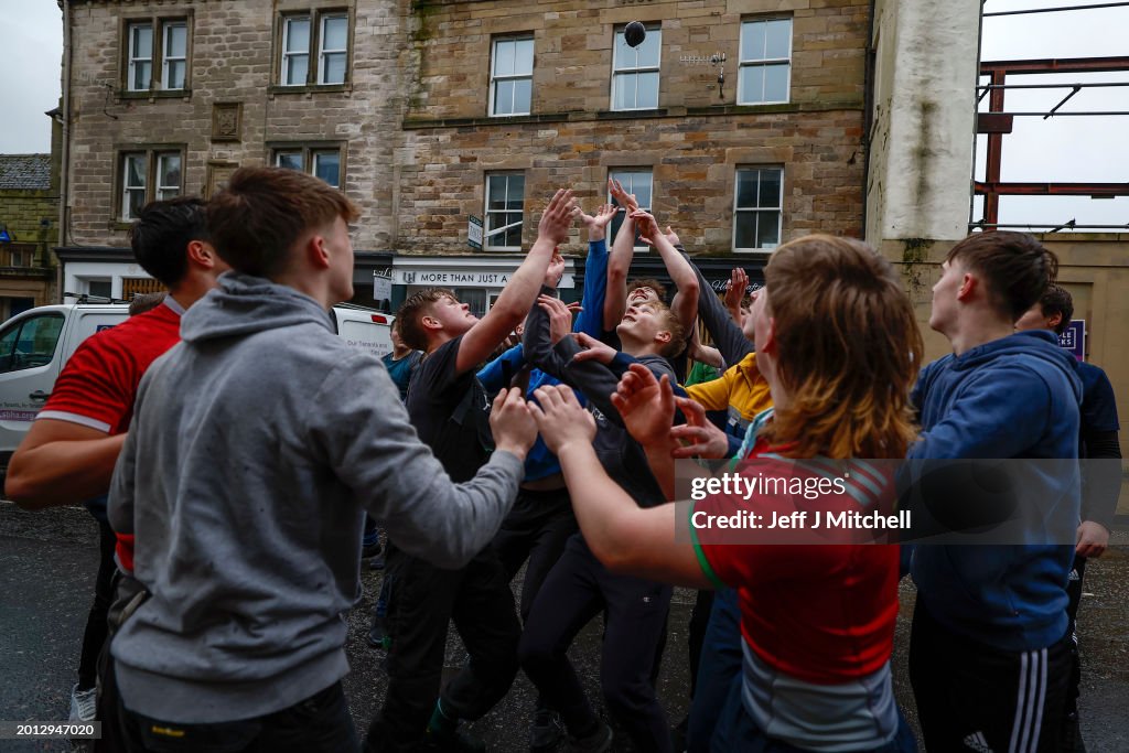 Uppies And Doonies Vie For Victory In Jedburgh's Hand Ba' Game