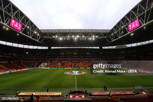 General view inside the stadium prior to the UEFA Europa League 2023/24 Knockout Round Play-offs First Leg match between Galatasaray A.S. And AC...