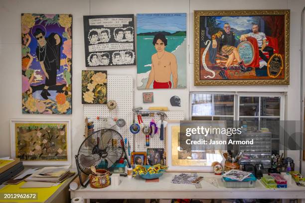 Artist Joey Terrill's artwork is photographed for Los Angeles on January 29, 2024 in Boyle Heights, California. PUBLISHED IMAGE. CREDIT MUST READ:...