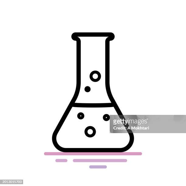 laboratory flask icon. - beaker logo stock illustrations