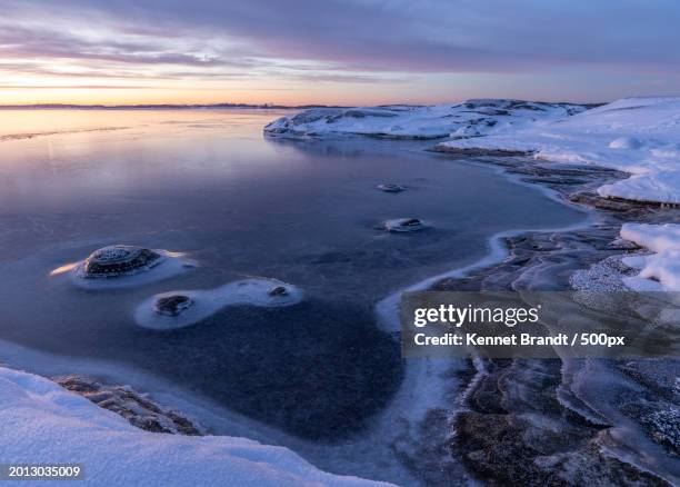 scenic view of sea against sky during sunset,sweden - brandt stock pictures, royalty-free photos & images