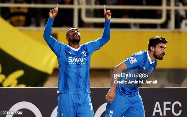 Malcom of Al Hilal celebrates after scoring his team's first goal during the AFC Champions League Playoff 1st Leg match between Sepahan and Al Hilal...