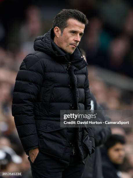 Fulham head coach Marco Silva during the Premier League match between Fulham FC and Aston Villa at Craven Cottage on February 17, 2024 in London,...