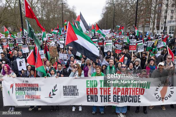Tens of thousands of pro-Palestinian protesters take part in a Global Day of Action to call for an immediate and permanent ceasefire in Gaza on 17th...