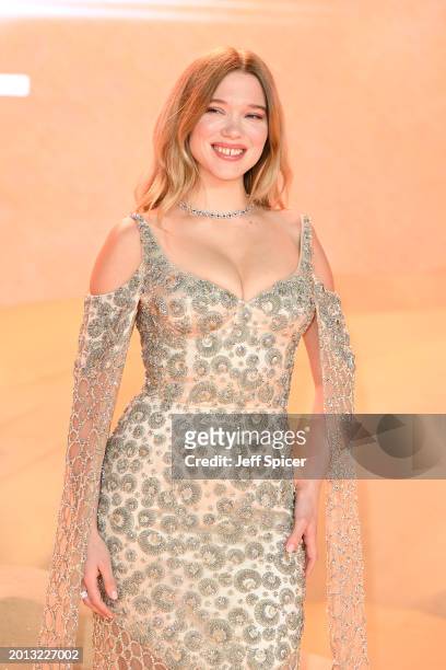 Léa Seydoux attends the World Premiere of "Dune: Part Two" at Leicester Square on February 15, 2024 in London, England.