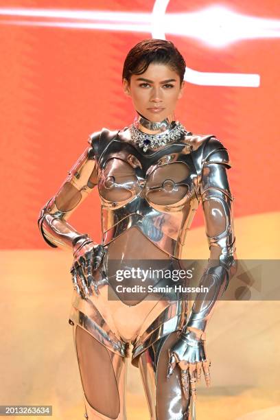 Zendaya attends the World Premiere of "Dune: Part Two" in Leicester Square on February 15, 2024 in London, England.