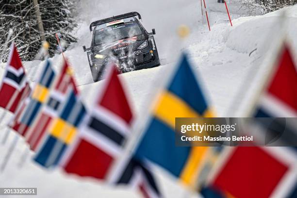 Takamoto Katsuta of Japan and Aaron Johnston of Ireland compete with their Toyota Gazoo Racing WRT Toyota GR Yaris Rally1 Hybrid during Day One of...