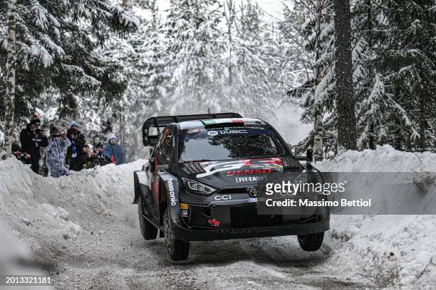 Lorenzo Bertelli of Italy and Simone Scattolin of Italy are competing with their Toyota Gazoo Racing WRT Toyota GR Yaris Rally1 Hybrid during Day One...