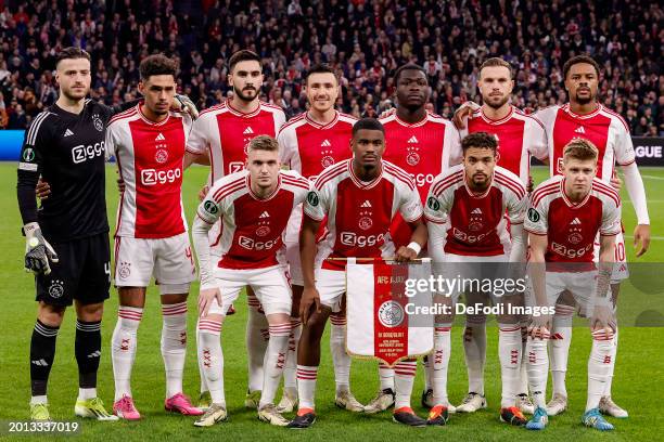 Diant Ramaj of AFC Ajax, Tristan Gooijer of AFC Ajax, Josip Sutalo of AFC Ajax, Steven Berghuis of AFC Ajax, Brian Brobbey of AFC Ajax, Jordan...