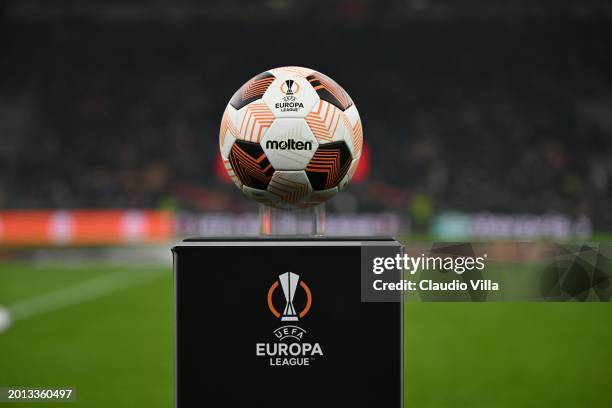 General view inside the stadium prior to the UEFA Europa League 2023/24 Knockout Round Play-offs First Leg match between AC Milan and Stade Rennais...