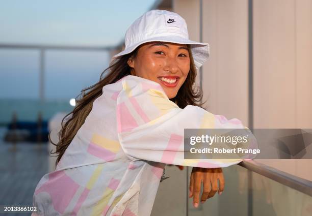 Qinwen Zheng of China visits Moonrise restaurant to cook with chef Solemann Haddad on Day 1 of the Dubai Duty Free Tennis Championships, part of the...