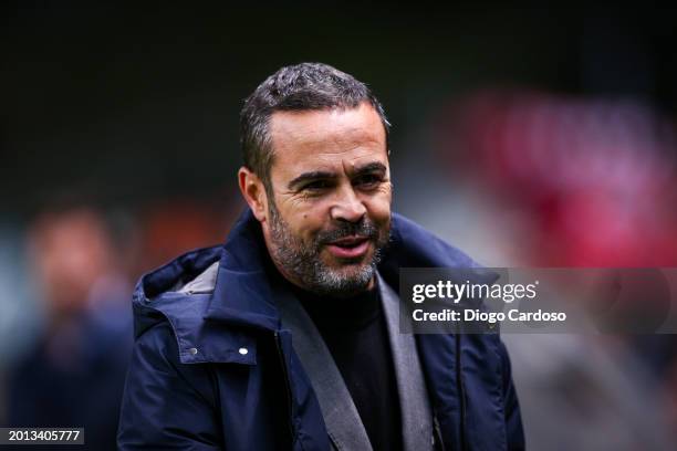 Head Coach Artur Jorge of Sporting Braga gestures during the UEFA Europa League 2023/24 Knockout Round Play-offs First Leg match between SC Braga and...