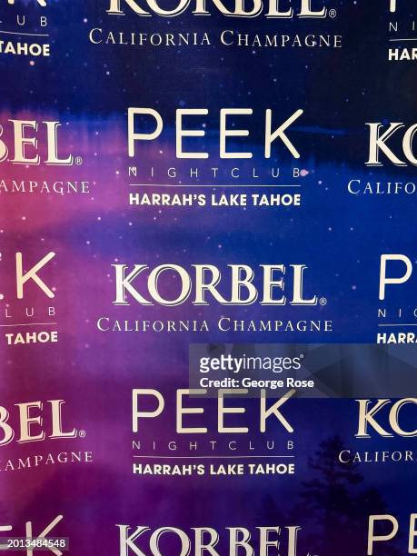 Promotional billboard for Peek Nightclub at Harrah's Hotel & Casino is viewed on February 9 in Stateline, Nevada. With Sierra Nevada snowpack levels...