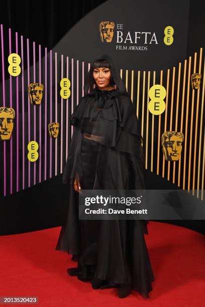 Naomi Campbell attends the 2024 EE BAFTA Film Awards at The Royal Festival Hall on February 18, 2024 in London, England.